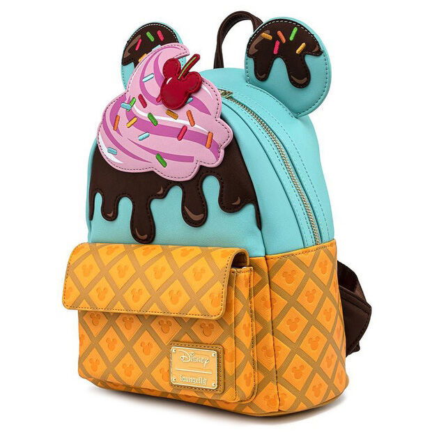 LOUNGEFLY Mochila Ice Cream Mickey Minnie Disney 22,5x25x10cm