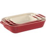Staub Juego de 3 Piezas de Recipientes Rectangulares de Cerámica, Rojo Cherry