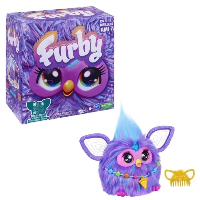 Hasbro Furby Morado HAS5010996153029 Peluche Interactivo para Niñas y Niños, Animatrónico Activado por Voz, 15 Accesorios, A partir de 6 Años