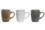 DKD Home Decor Tazas de Gres Esmaltado JIAHUA 25, Surtido de 3 Colores