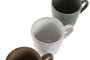 DKD Home Decor Jiahua 25 Taza Moderna Turquesa Beige Gres Esmaltado 350ml Apta Microondas Lavavajillas Aprox. 130 caracteres