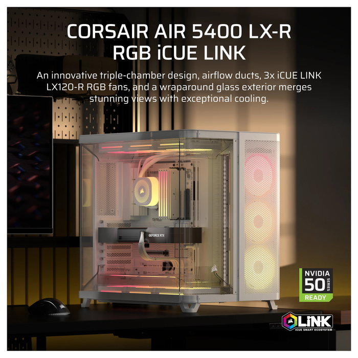 Corsair AIR 5400 LX-R RGB iCUE LINK Blanco