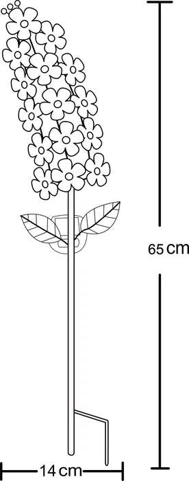 Galix G2622 Lámpara Solar Decorativa de Exterior Violeta, Metal 65 cm, 15 Micro LED Blanco Cálido, 3 Lúmenes