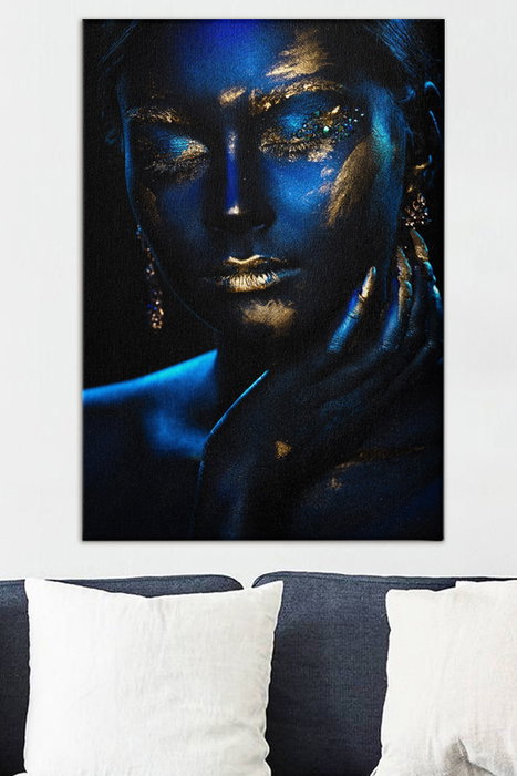 Wallity Lienzo Decorativo 50 x 70 cm - 32, Pintura sobre Lienzo de Alta Calidad con Marco de Madera, Obra de Arte Misteriosa y Elegante para el Hogar