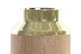 DKD Home Decor Jarrón de Acacia Marrón y Dorado 15,5x15,5x25,5 cm