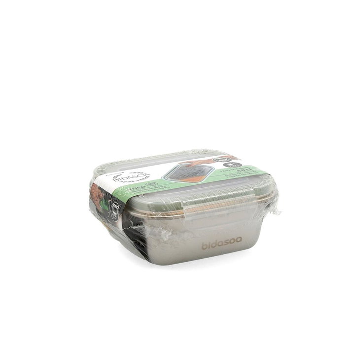 Recipiente Cuadr Hermético Acero Inox Theo Bidasoa 12,5x12,5x6 cm, 400 mL (24 Unidades)