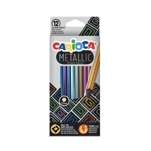 Carioca Metallic Lápices de Colores Hexagonales de 12 Colores Surtidos Carioca Metallic Lápices de Colores Hexagonales de 12 Colores Surtidos
