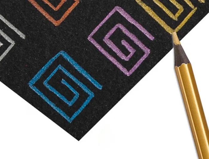 Carioca Lápices de Colores Metalizados Hexagonal Mina 3,3 mm Caja de 12 Colores Surtidos para Manualidades