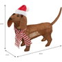 Basics Perro marrón con gorro de Navidad con 40 LEDs