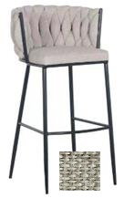 DKD Home Decor Taburete Moderno Beige Metal Poliester Trenzado 44 x 104 x 47 cm (2 Unidades)