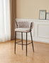 DKD Home Decor Taburete Moderno Beige Metal Poliester Trenzado 44 x 104 x 47 cm (2 Unidades)
