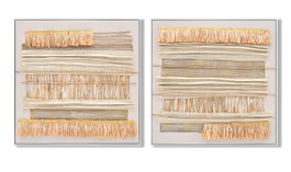 DKD Home Decor Cuadro Lienzo MDF Boho Surtido de 2 Unidades