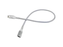 Equip 128375 Cable Alargador/Extensión USB-C 3.2 Gen 2 (10 Gbps, 100W, 4K@60Hz) Macho a Hembra 0.5m Blanco
