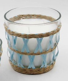 DKD Home Decor Vela Fibra Cristal Trenzado
