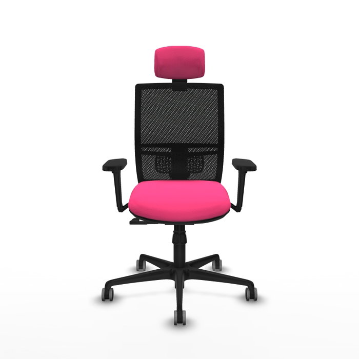 PIQUERAS Y CRESPO Silla de oficina Yunquera Rosa con Mecanismo Sincro