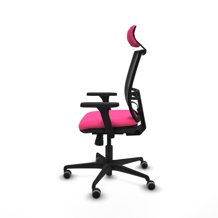 PIQUERAS Y CRESPO Silla de oficina Yunquera Rosa con Mecanismo Sincro