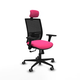 PIQUERAS Y CRESPO Silla de oficina Yunquera Rosa con Mecanismo Sincro