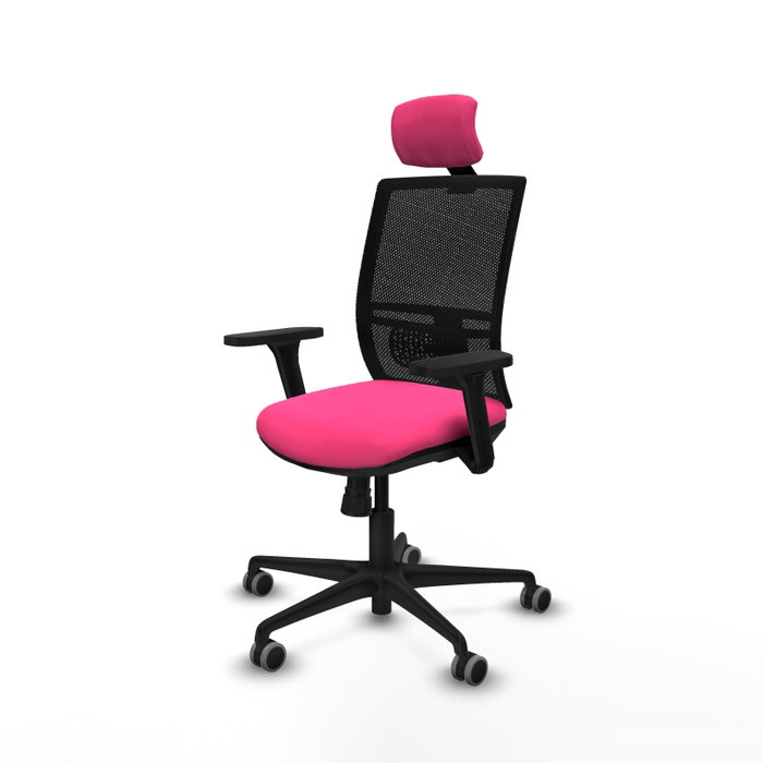 PIQUERAS Y CRESPO Silla de oficina Yunquera Rosa con Mecanismo Sincro