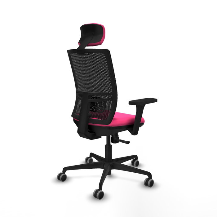 PIQUERAS Y CRESPO Silla de oficina Yunquera Rosa con Mecanismo Sincro
