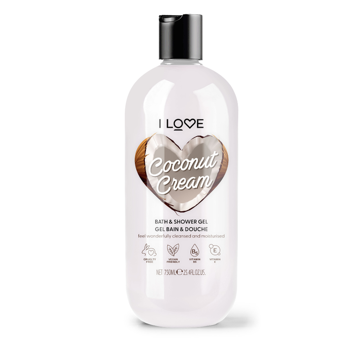 Coconut & Cream, Hidratante, Gel de ducha, Para todo tipo de pieles, 750 ml