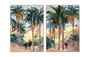 DKD Home Decor Cuadro Tropical Verde Azul Lienzo Ps 140 x 100 x 4 cm (2 Unidades)