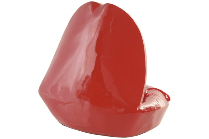 DKD Home Decor Figura de Labios en Resina, Pack de 3 unidades, Rojo