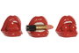 DKD Home Decor Figura de Labios en Resina, Pack de 3 unidades, Rojo