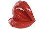 DKD Home Decor Figura de Labios en Resina, Pack de 3 unidades, Rojo