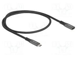 DeLOCK Cable de extensión USB Type-C de 0,5 m 10 Gbps 100 W Negro