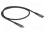 DeLOCK Cable de extensión USB Type-C de 0,5 m 10 Gbps 100 W Negro