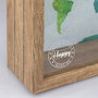 Zep Jacob Hucha de Madera y Vidrio con Mapa Mundial