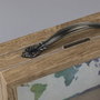 Zep Jacob Hucha de Madera y Vidrio con Mapa Mundial