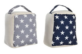 DKD Home Decor Sujetapuertas Gris Azul Poliester Arena 13 x 18 x 16 cm (6 Unidades)