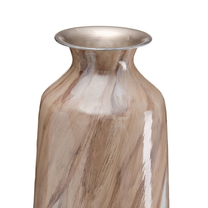 Ixia Jarrón Decorativo de Metal Beige 28 x 28 x 84 cm Ixia Jarrón Decorativo de Metal Beige 28 x 28 x 84 cm