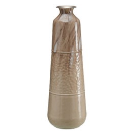 Ixia Jarrón Decorativo de Metal Beige 28 x 28 x 84 cm