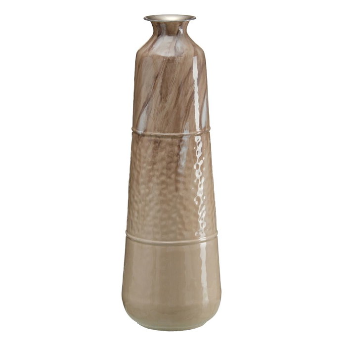 Ixia Jarrón Decorativo de Metal Beige 28 x 28 x 84 cm Ixia Jarrón Decorativo de Metal Beige 28 x 28 x 84 cm