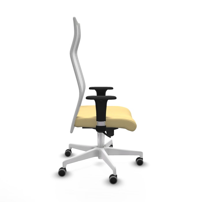 PIQUERAS Y CRESPO Sillón Albacete con Mecanismo Sincro, Crema y Blanco