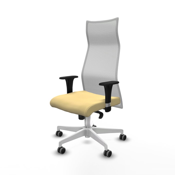 PIQUERAS Y CRESPO Sillón Albacete con Mecanismo Sincro, Crema y Blanco