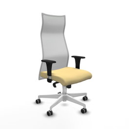 PIQUERAS Y CRESPO Sillón Albacete con Mecanismo Sincro, Crema y Blanco