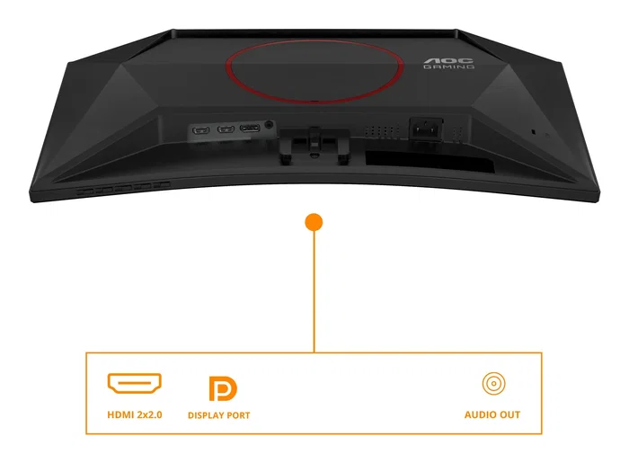 AOC Monitor Gaming C24G42E Curvo 23.6" FHD Fast VA 180Hz 0.5ms HDR10 FreeSync Premium Altavoces HDMI 2.0 DisplayPort 1.4 Sin Marco