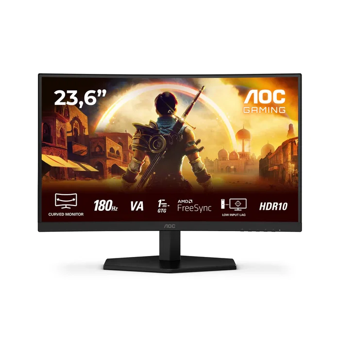 AOC Monitor Gaming C24G42E Curvo 23.6" FHD Fast VA 180Hz 0.5ms HDR10 FreeSync Premium Altavoces HDMI 2.0 DisplayPort 1.4 Sin Marco