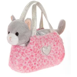 Gipsy Toys Bolso de peluche con forma de gato Gris/Blanco