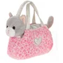 Gipsy Toys Bolso de peluche con forma de gato para chicas fashionistas - 18 cm - Gris/Blanco