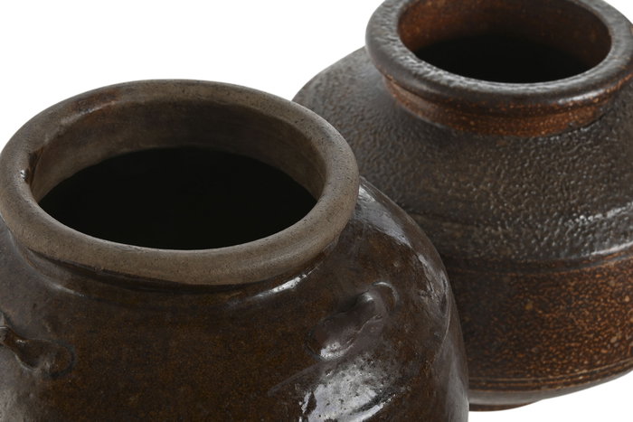 DKD Home Decor Set de 2 Vasijas de Cerámica Vidriada Surtidas
