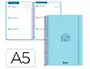 Liderpapel Agenda Escolar 2026-2027 Espiral Basic Semana Vista A5 Bilingüe, Azul Turquesa, Papel FSC 70G