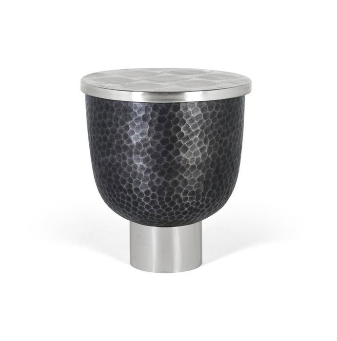 Giner y Colomer Mesa de Centro Redonda con Tapa de Aluminio Gris Oscuro Giner y Colomer Mesa de Centro Redonda con Tapa de Aluminio Gris Oscuro