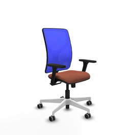 PIQUERAS Y CRESPO Silla de oficina Motilla con mecanismo Sincro, Marrón y Azul