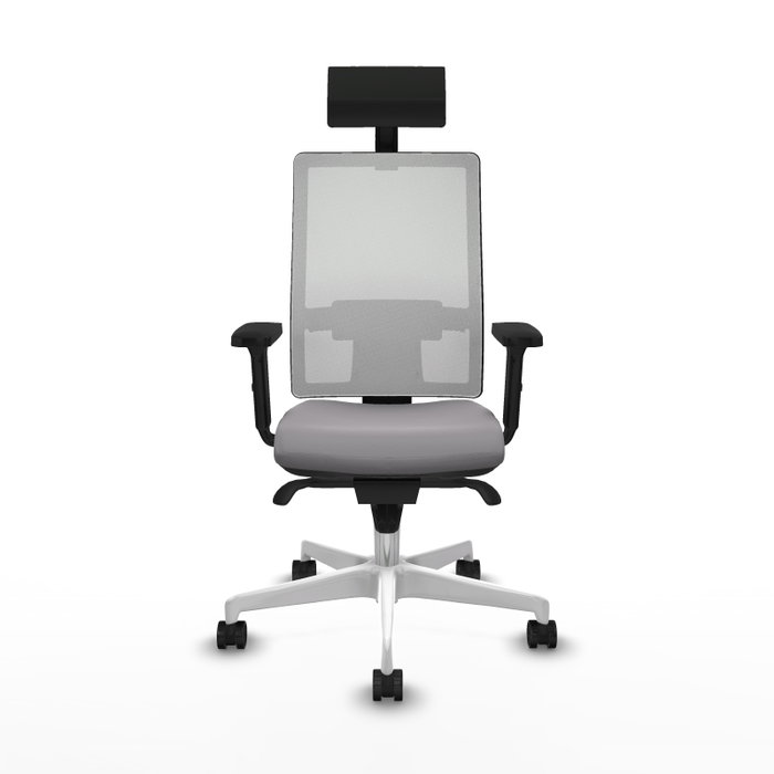 PIQUERAS Y CRESPO Silla de oficina Horna con mecanismo Sincro, Gris y Blanco PIQUERAS Y CRESPO Silla de oficina Horna con mecanismo Sincro, Gris y Blanco