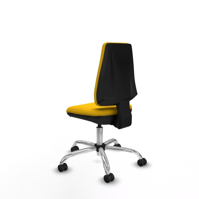 PIQUERAS Y CRESPO Silla de oficina Elche tapizada en tela amarilla con base cromada PIQUERAS Y CRESPO Silla de oficina Elche tapizada en tela amarilla con base cromada