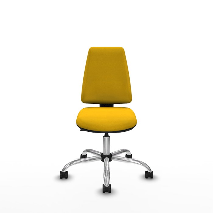 PIQUERAS Y CRESPO Silla de oficina Elche tapizada en tela amarilla con base cromada PIQUERAS Y CRESPO Silla de oficina Elche tapizada en tela amarilla con base cromada